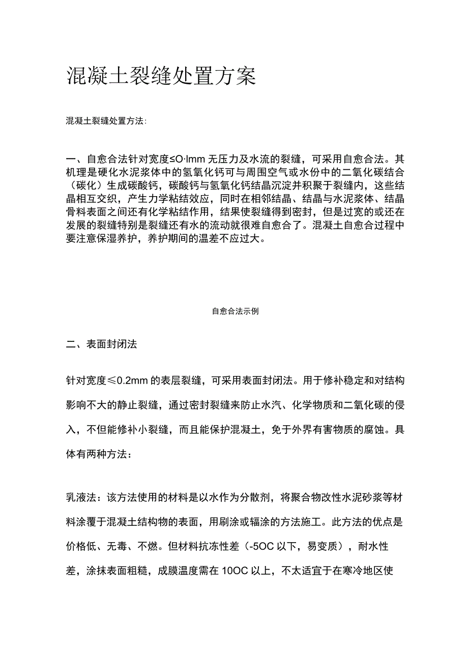 (全)混凝土裂缝处置方案_第1页