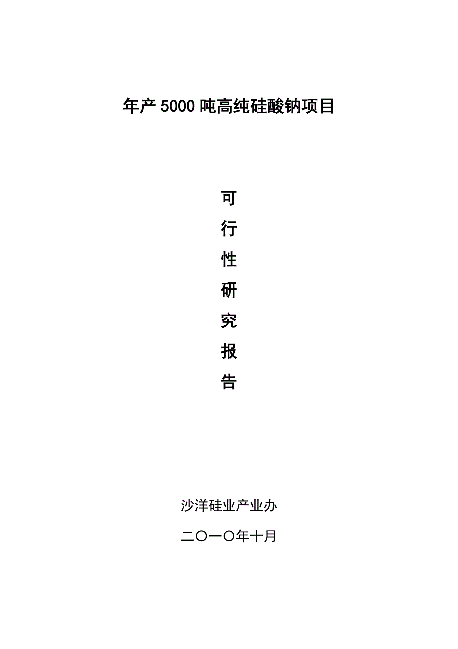 年产5000吨高纯硅酸钠项目建设建议书.doc_第1页