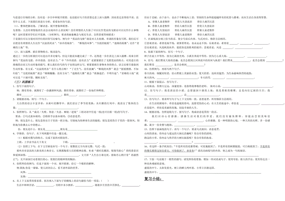 中考语文复习的句式转换与仿句_第2页