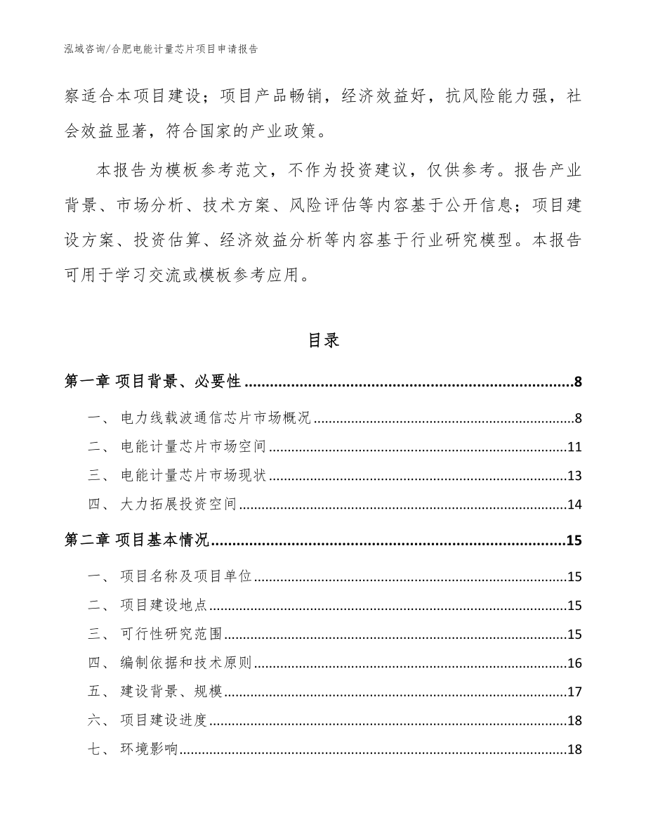 合肥电能计量芯片项目申请报告_第2页