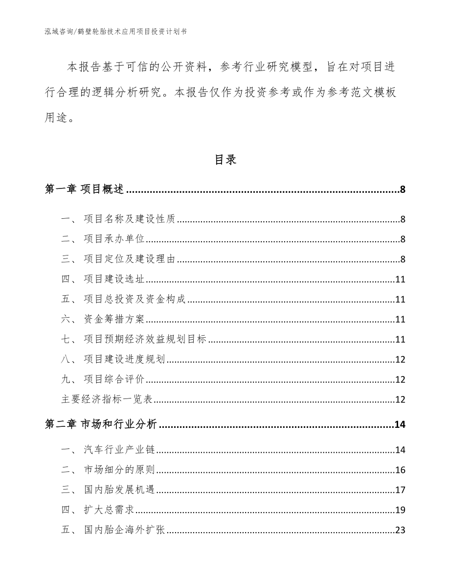 鹤壁轮胎技术应用项目投资计划书（模板）_第3页
