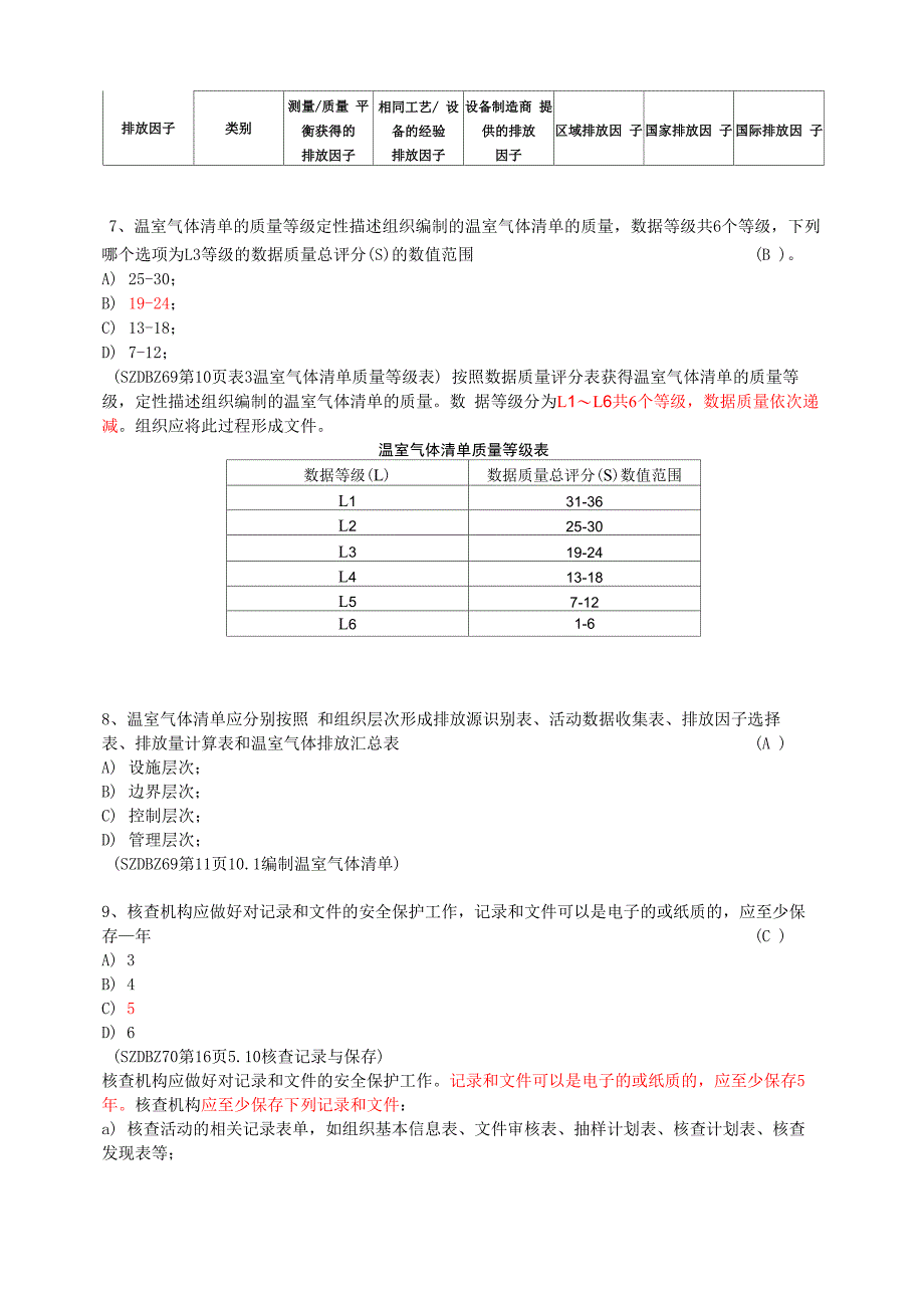 温室气体排放核查员考试模拟试题知识点整合_第3页