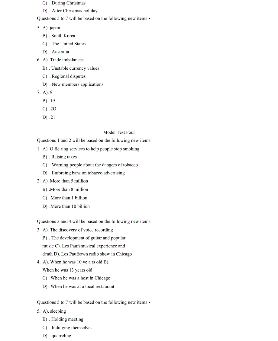 最新英语四级考试模拟题_第4页