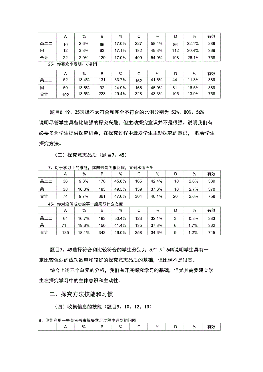 中学生探究性学习现状调查报告_第3页