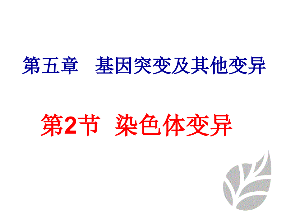 人教版高一生物《染色体变异》课件_第1页