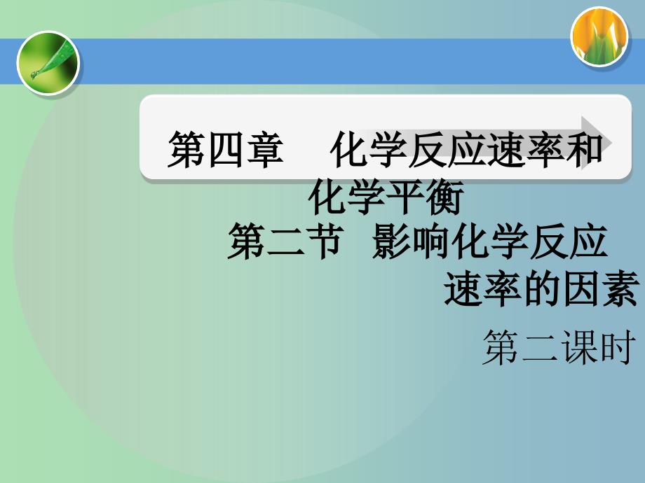 高中化学 第二章 第二节 影响化学反应速率的因素（第2课时）课件 新人教版选修4.ppt_第1页
