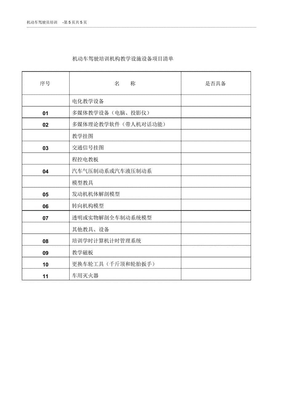 机动车驾驶员培训许可申请表_第5页