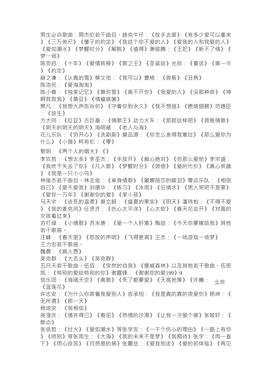 KTV男女必点歌曲_第1页