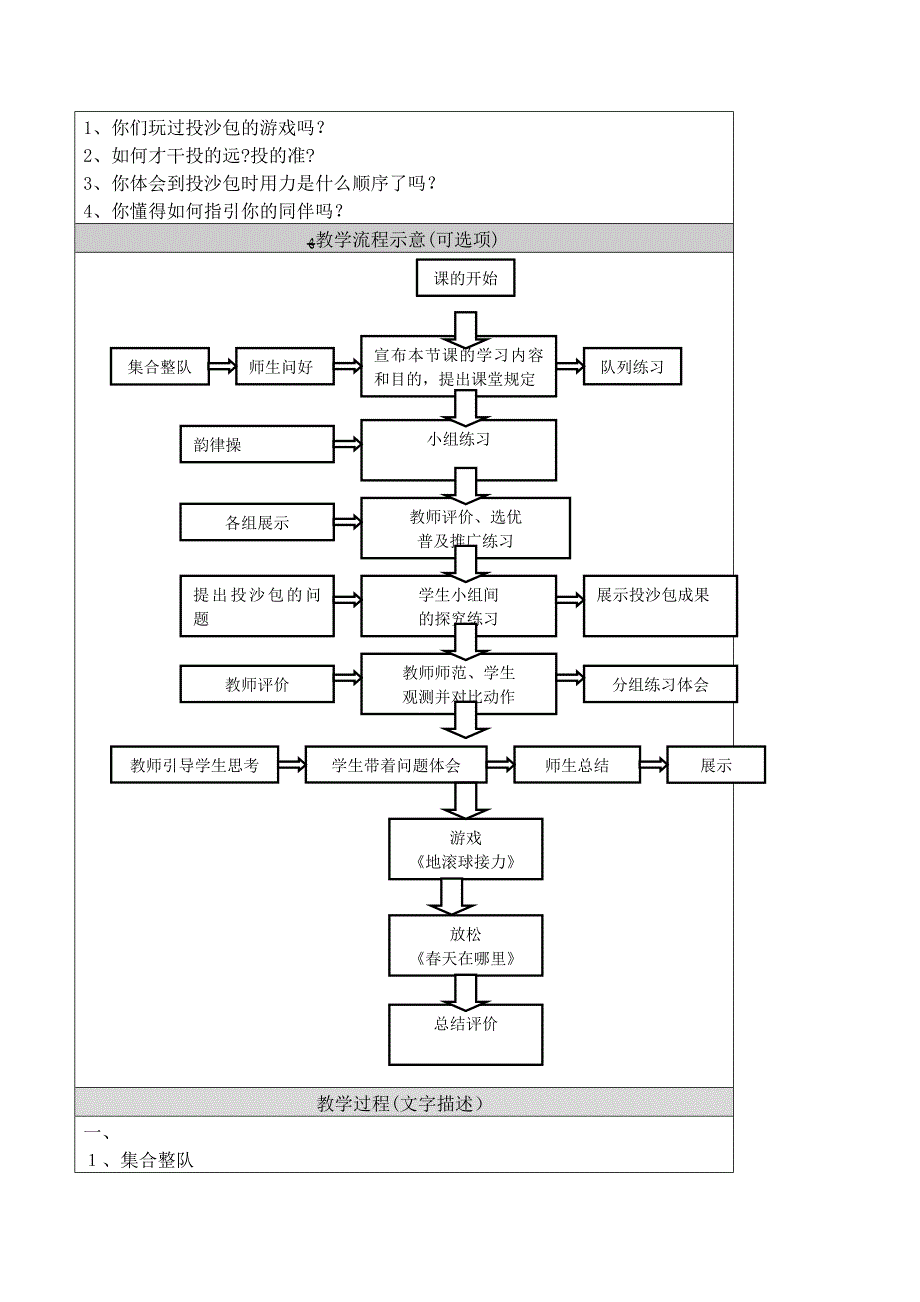 小学体育与健康四年级《投掷：上一步持沙包掷准》优秀教案设计_第3页