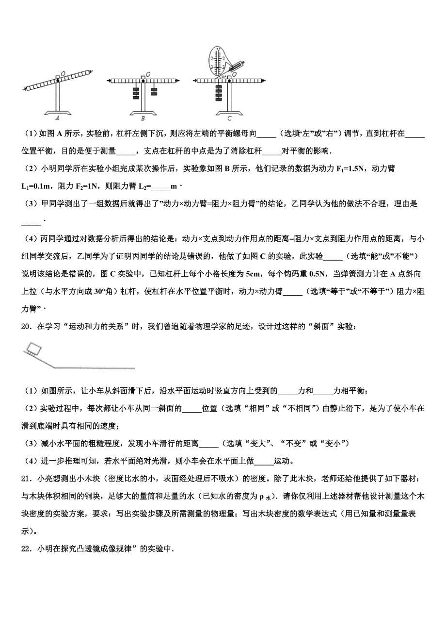 2023学年江苏省大丰市小海中学中考二模物理试题（含答案解析）.doc_第5页