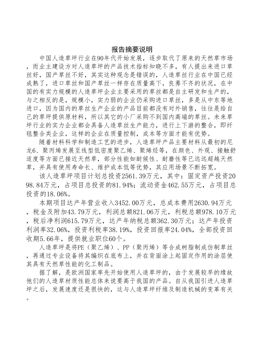 深圳人造草坪生产建设项目研究报告(DOC 93页)_第2页