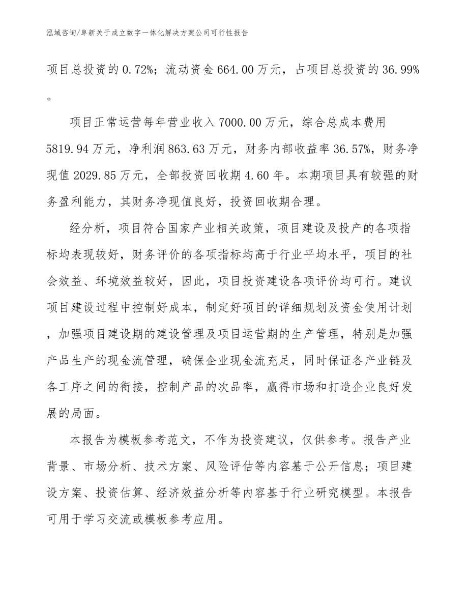 阜新关于成立数字一体化解决方案公司可行性报告（模板范本）_第5页