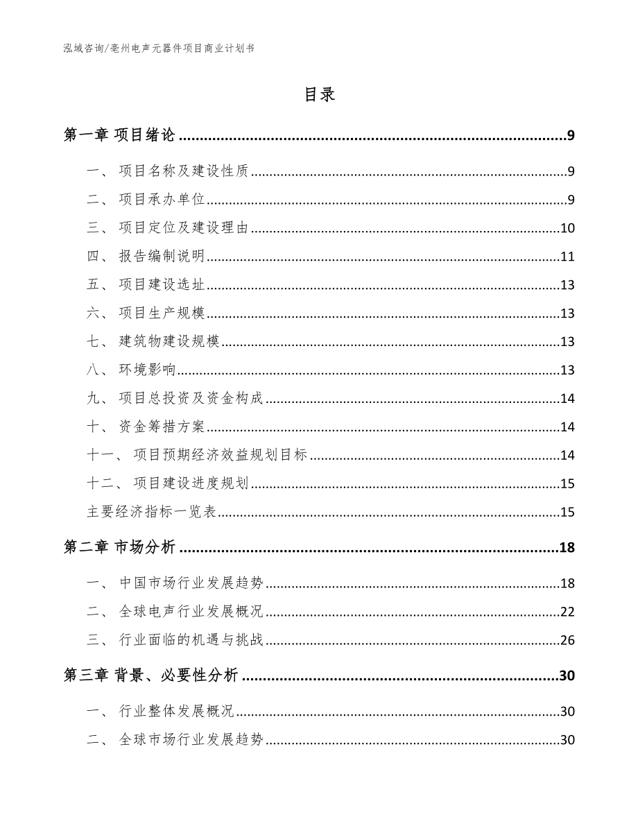 亳州电声元器件项目商业计划书（模板范本）_第2页