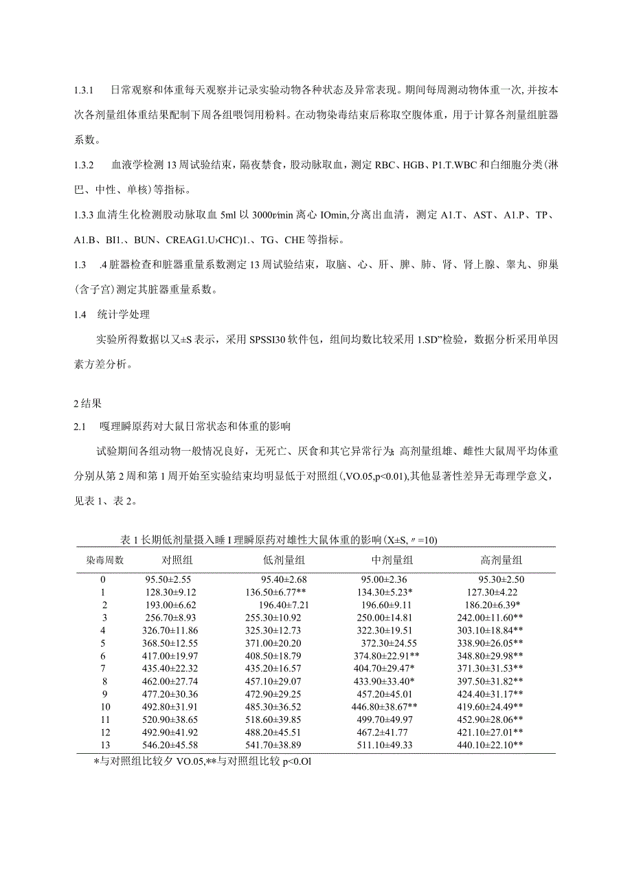 长期低剂量摄入噻唑膦原药对大鼠毒性作用的研究_第3页