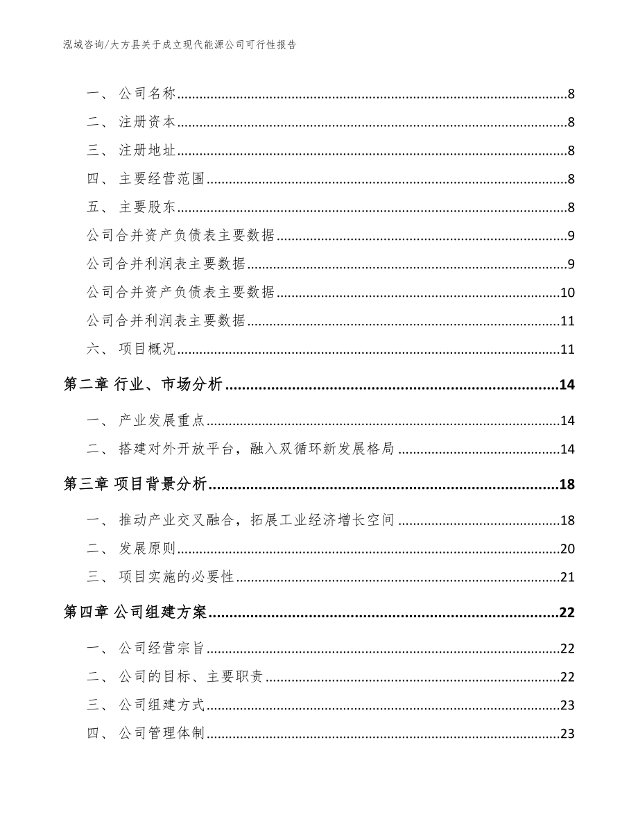 大方县关于成立现代能源公司可行性报告模板_第3页