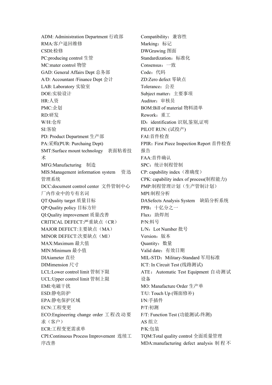 质量专业英语大全_第3页