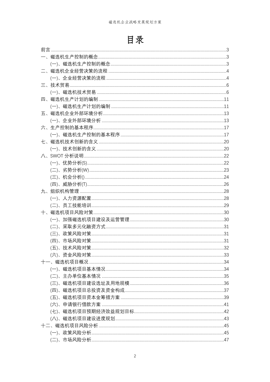 2023年磁选机企业战略发展规划方案_第2页