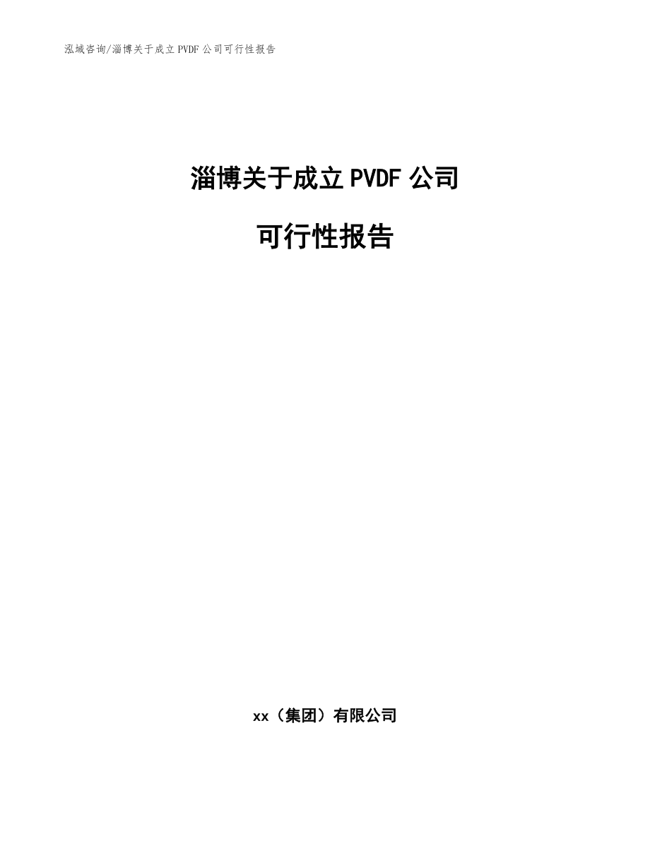 淄博关于成立PVDF公司可行性报告模板范文_第1页