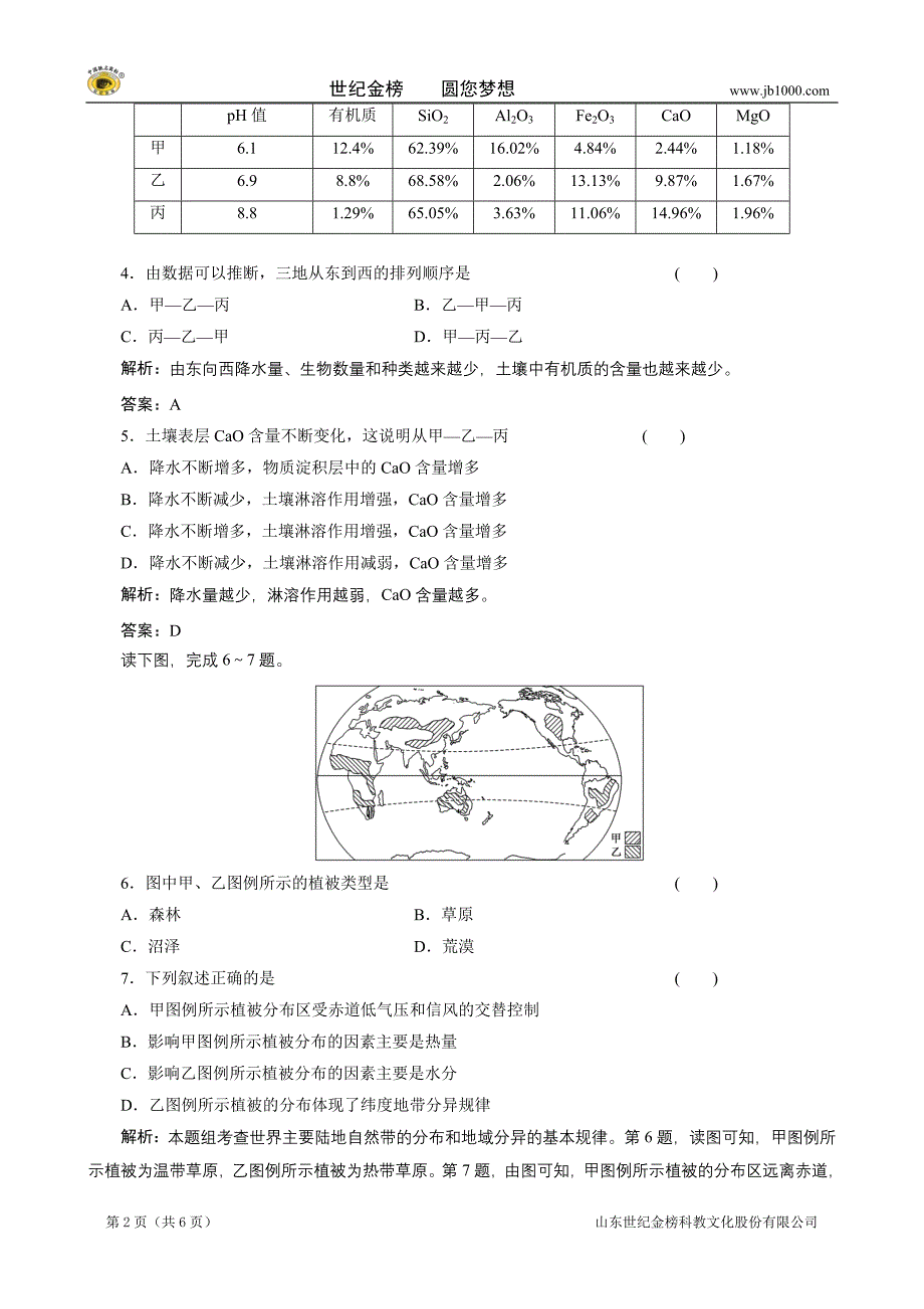 必修1第三章章末小结阶段质量检测.doc_第2页