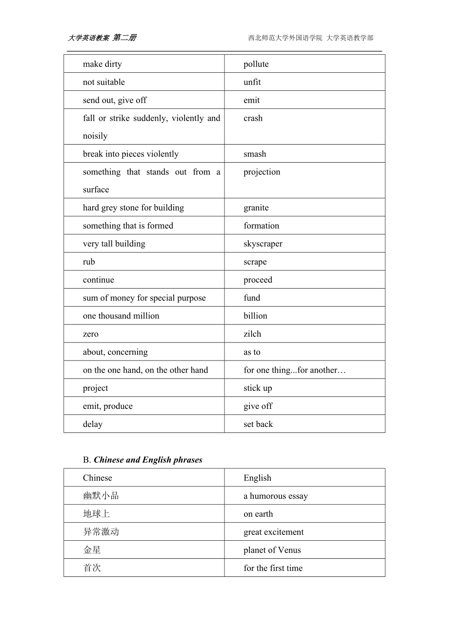 大学英语精读第二册教案_第3页