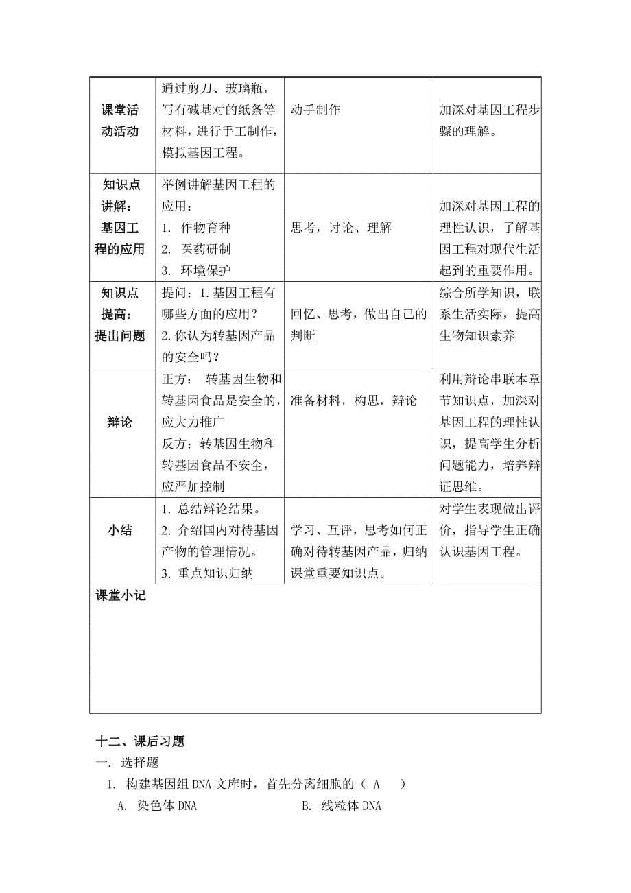 基因工程及其应用课堂设计_第5页