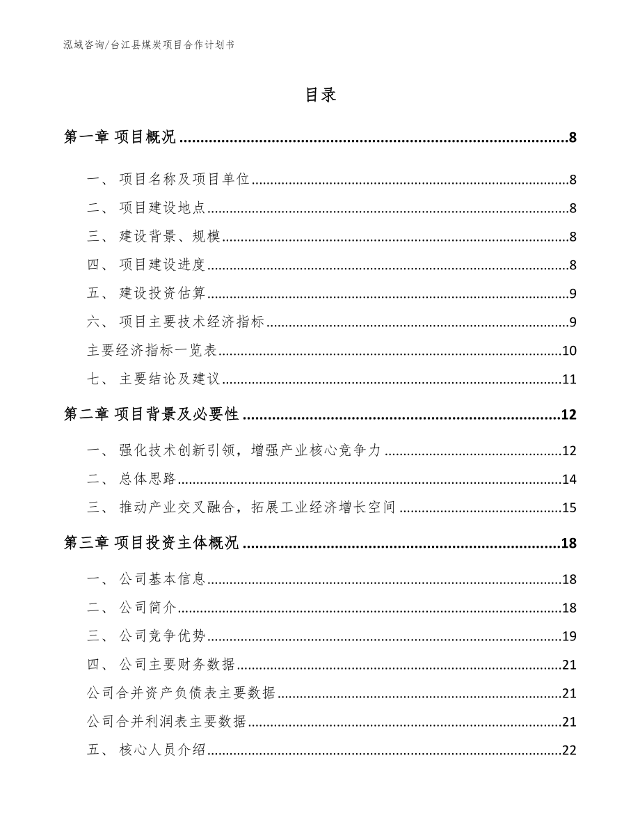 台江县煤炭项目合作计划书_第2页