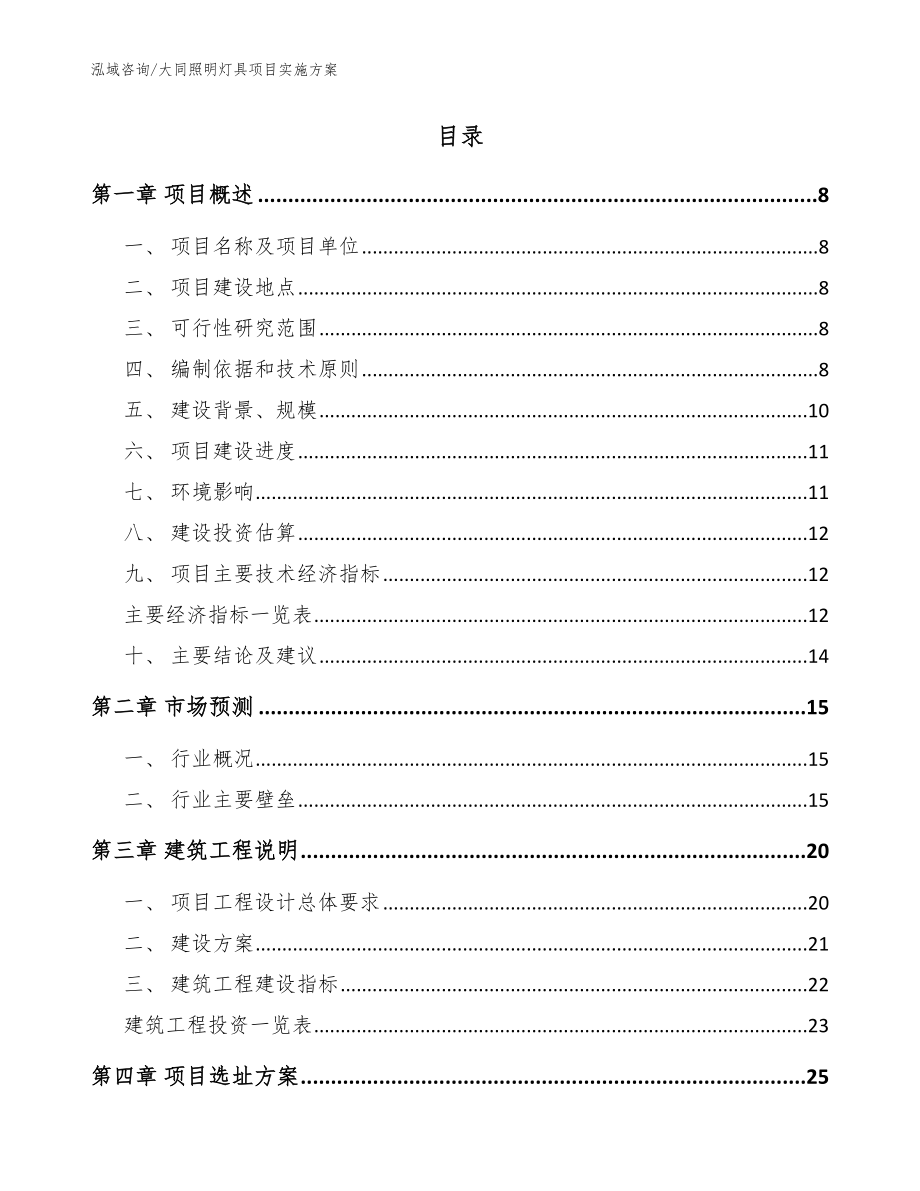 大同照明灯具项目实施方案模板_第2页