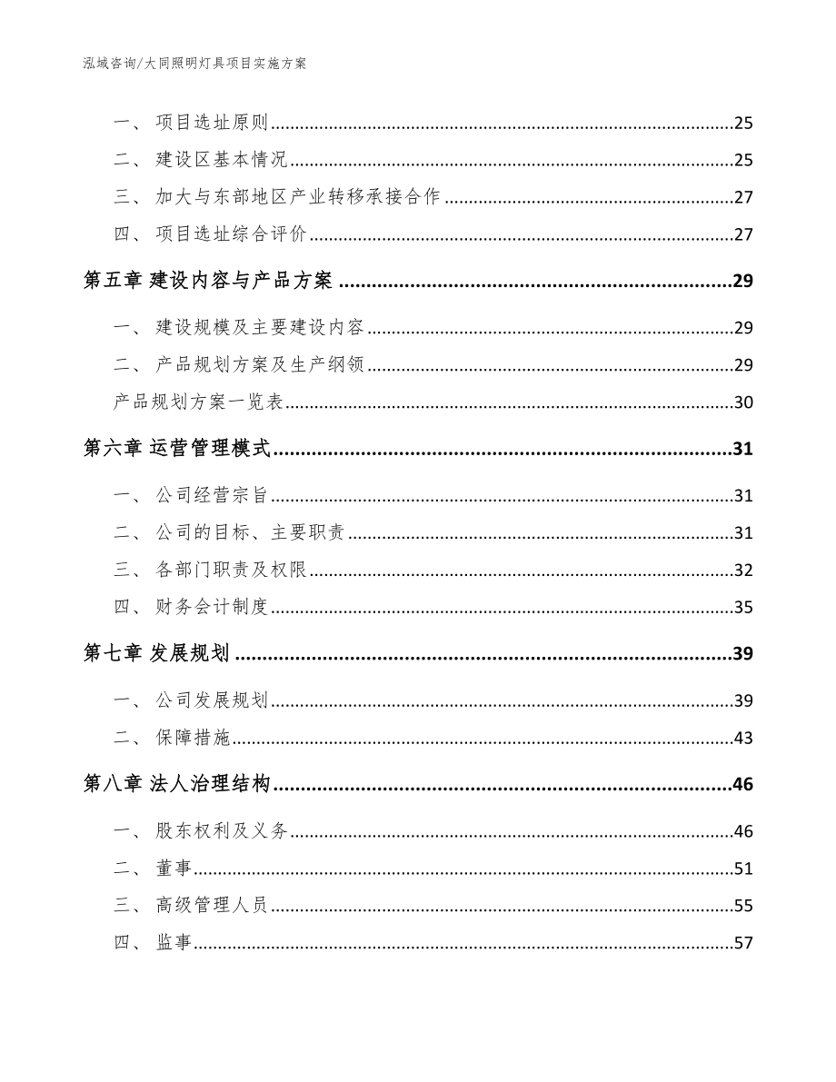 大同照明灯具项目实施方案模板_第3页