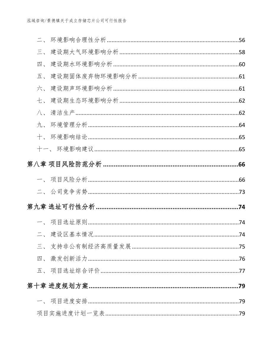 景德镇关于成立存储芯片公司可行性报告（模板范本）_第5页