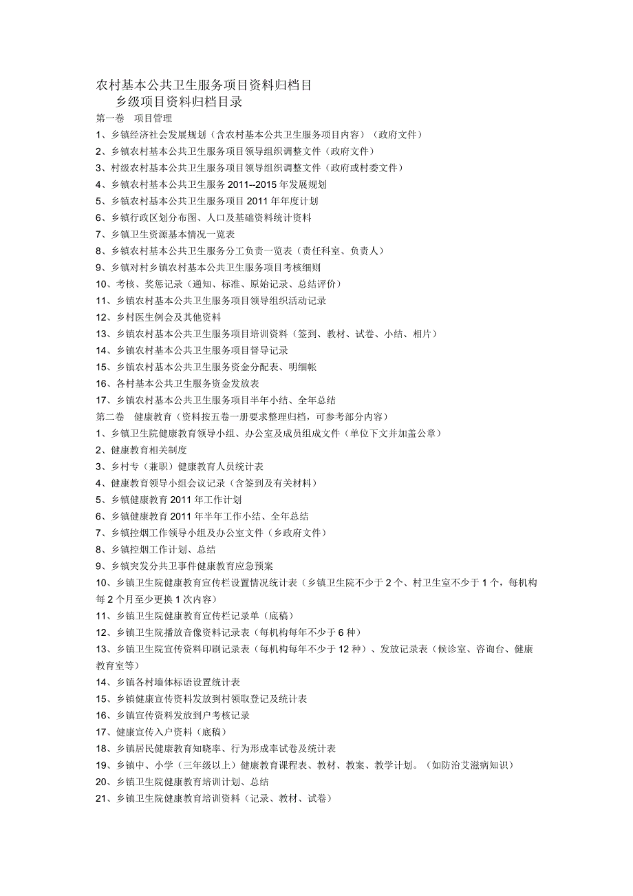 农村基本公共卫生服务项目资料归档目.doc_第1页