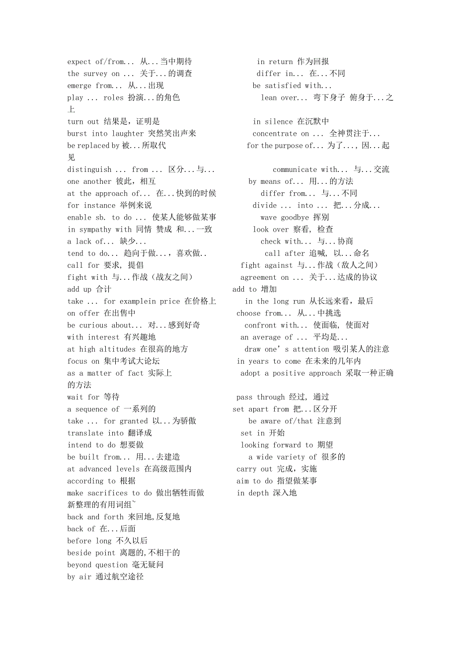 各版本完形填空词组合集 四极高频单词.doc_第4页