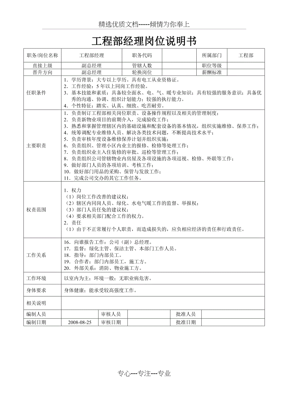 维修工岗位说明书_第4页