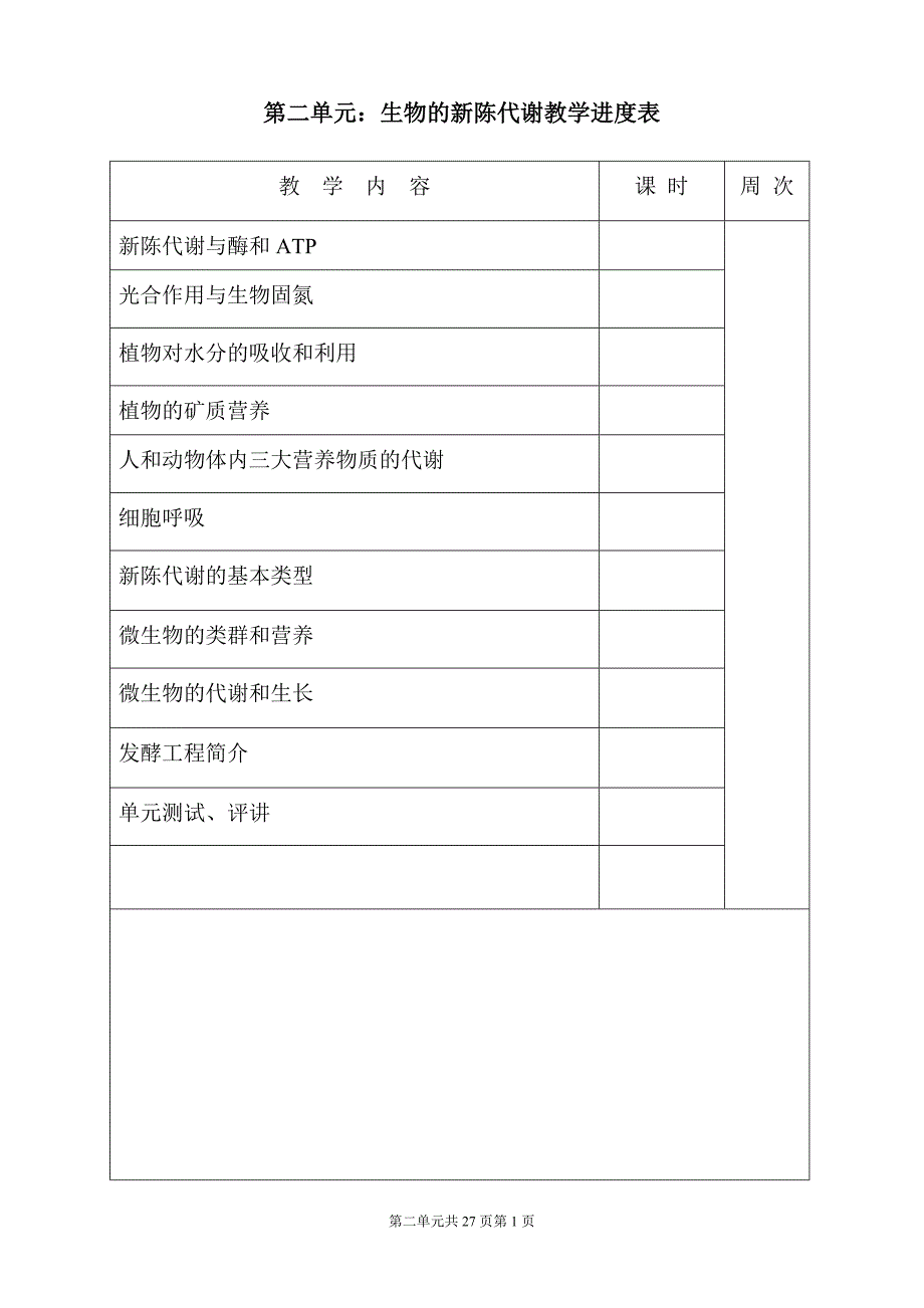 第二单元：生物的新陈代谢.doc_第1页