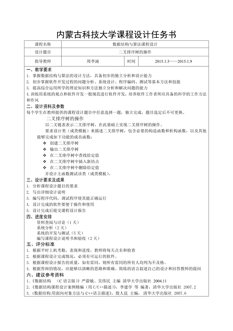 《二叉排序树的操作》课程设计报告_第2页