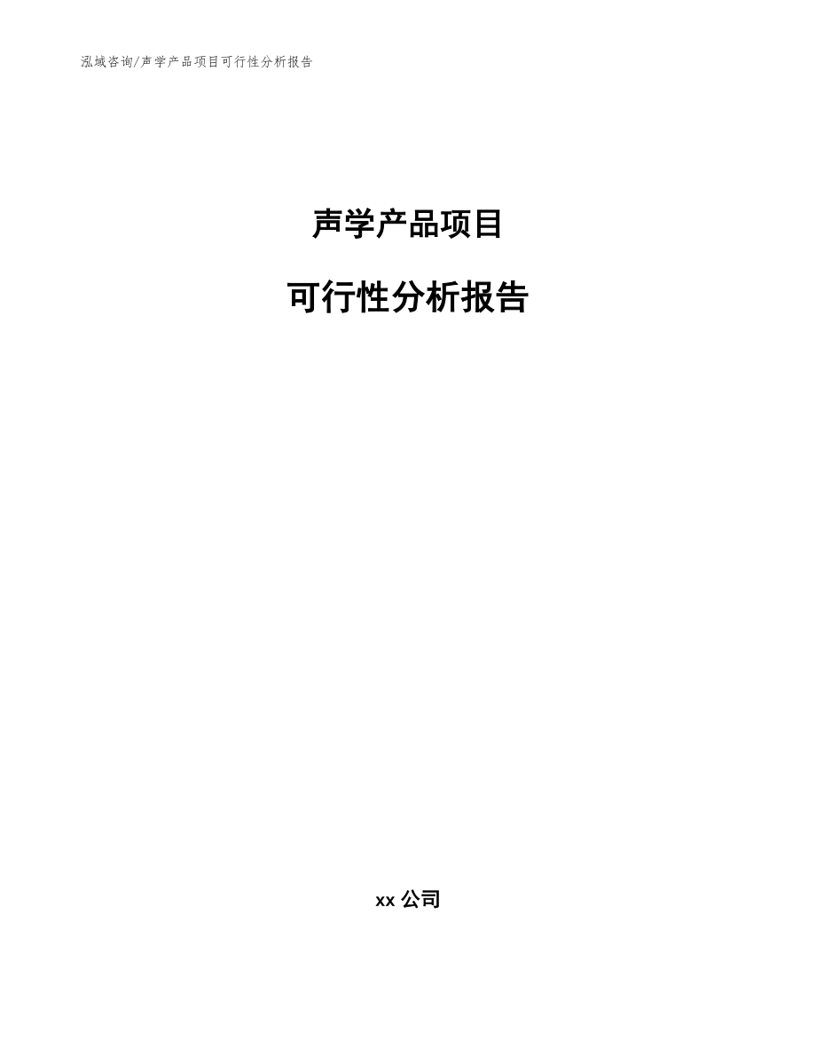 声学产品项目可行性分析报告【参考模板】_第1页