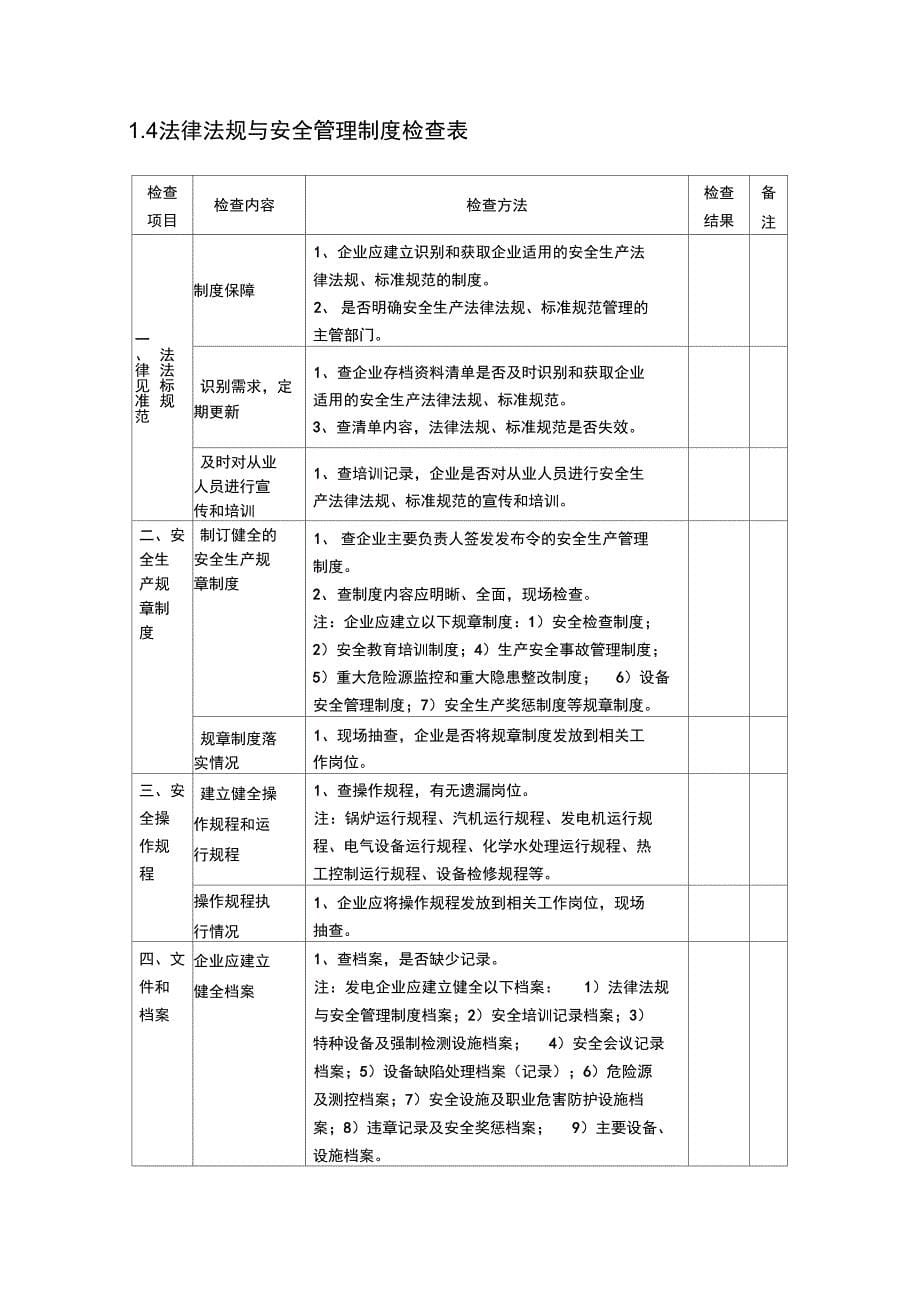 电力行业安全检查表_第5页