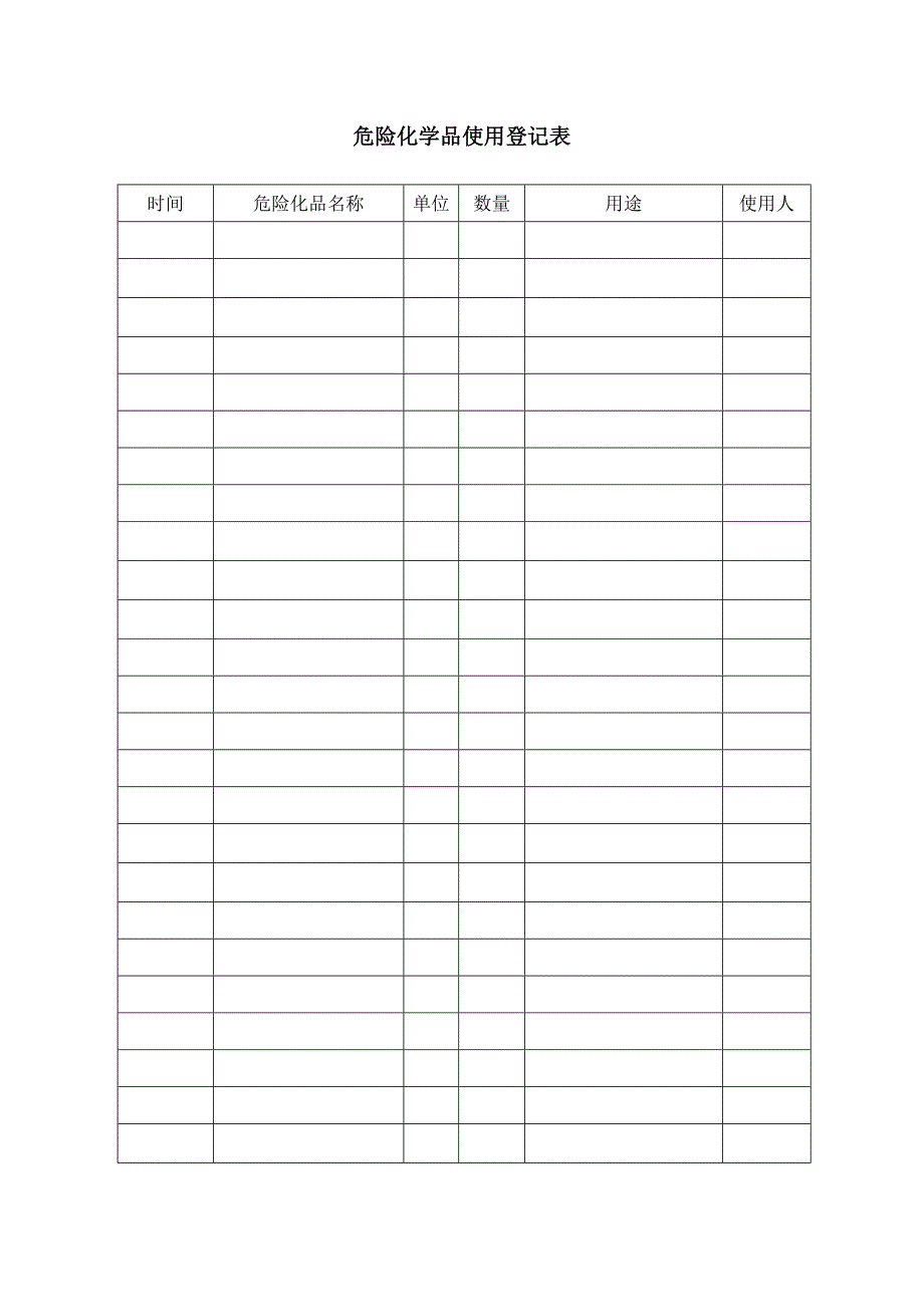 危化品使用记录表_第1页