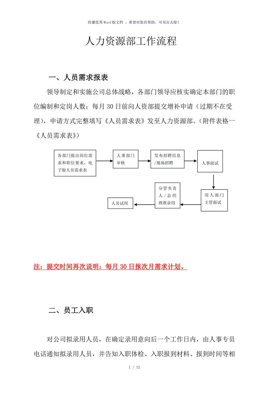 人事部工作流程（参考模板）_第1页