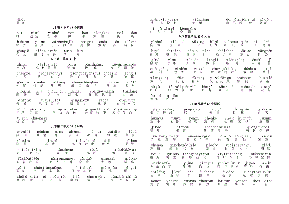 鄂教版语文七至九年级词语积累修改稿_第4页