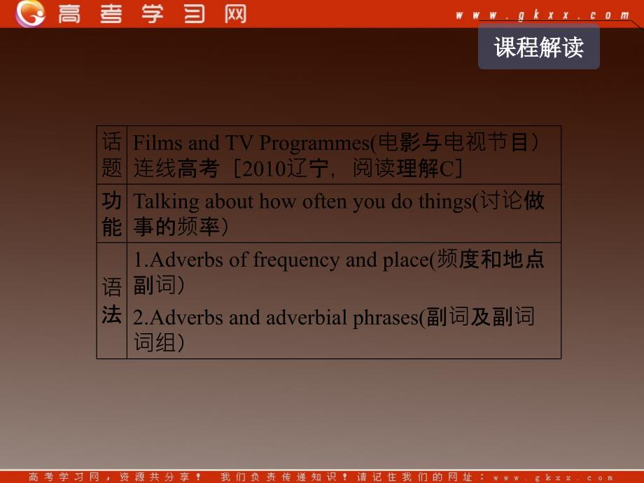 【把握高考】2013高三英语最新专题综合演练《Module 6 Films and TV Programmes》课件 外研版版必修2_第3页