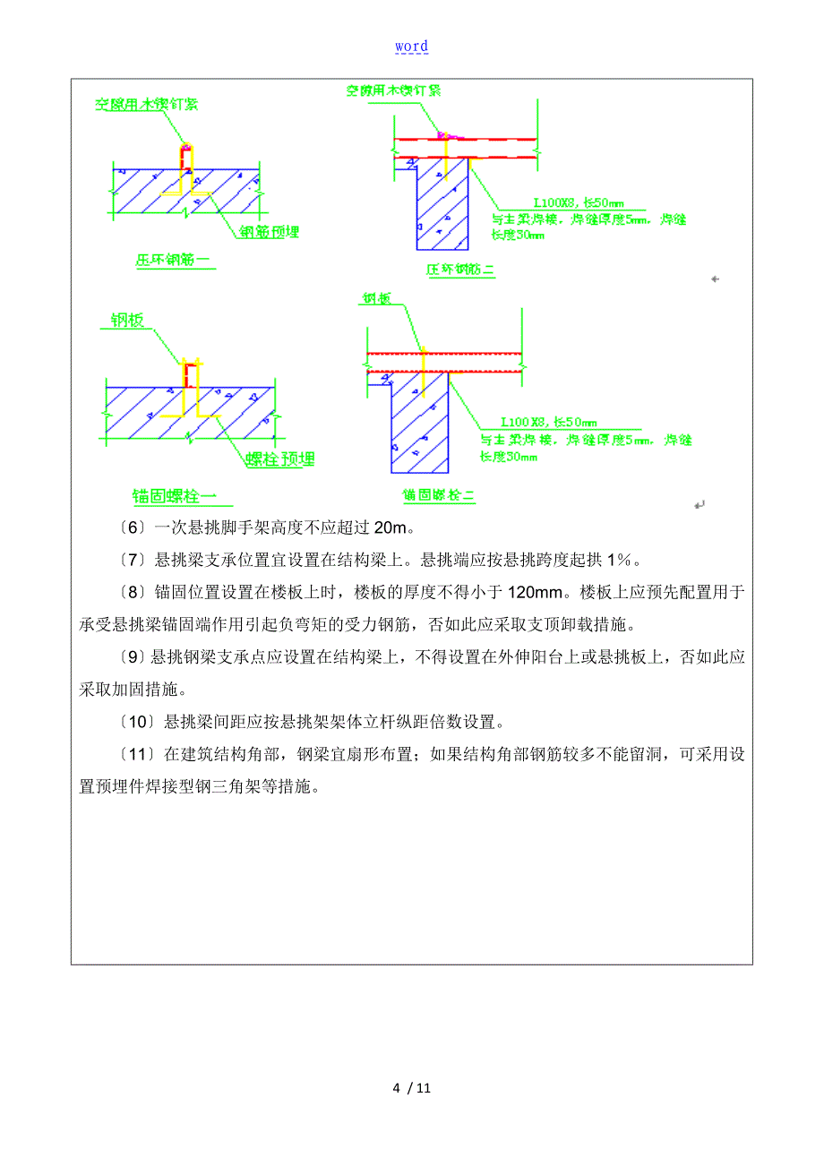 悬挑架安全系统技术交底记录簿_第4页