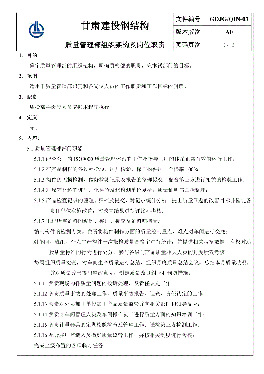 质检部组织架构及岗位职责2023.02.08_第1页