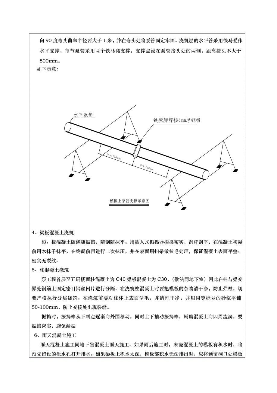 混凝土施工技术交底记录全套_第5页