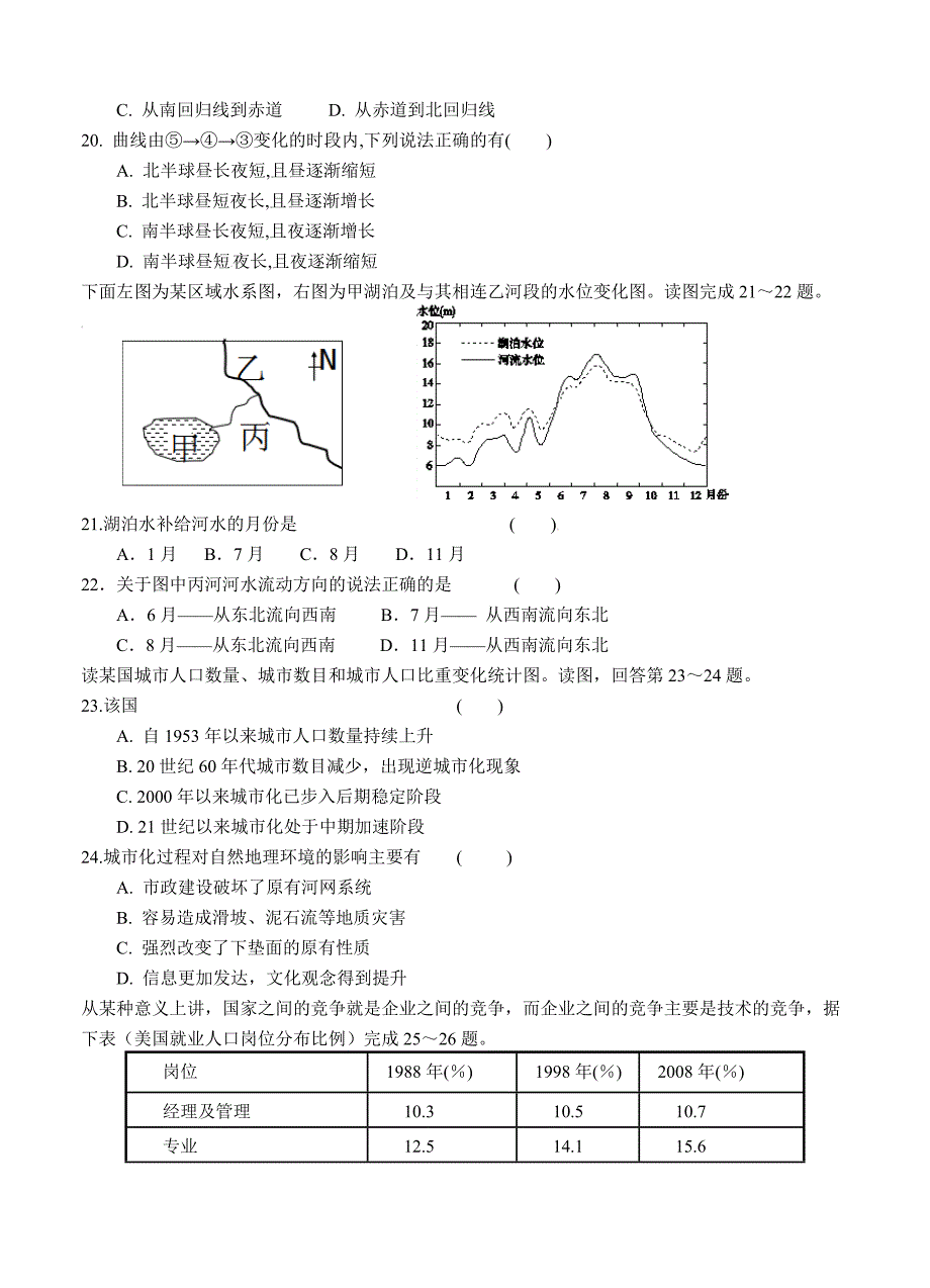 【精品】江苏省高中名校高三上学期第二次学情调研地理试卷含答案_第4页