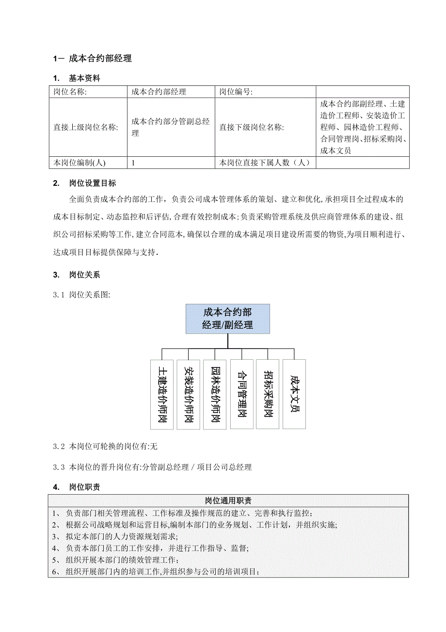 成本合约部岗位说明书概要_第2页