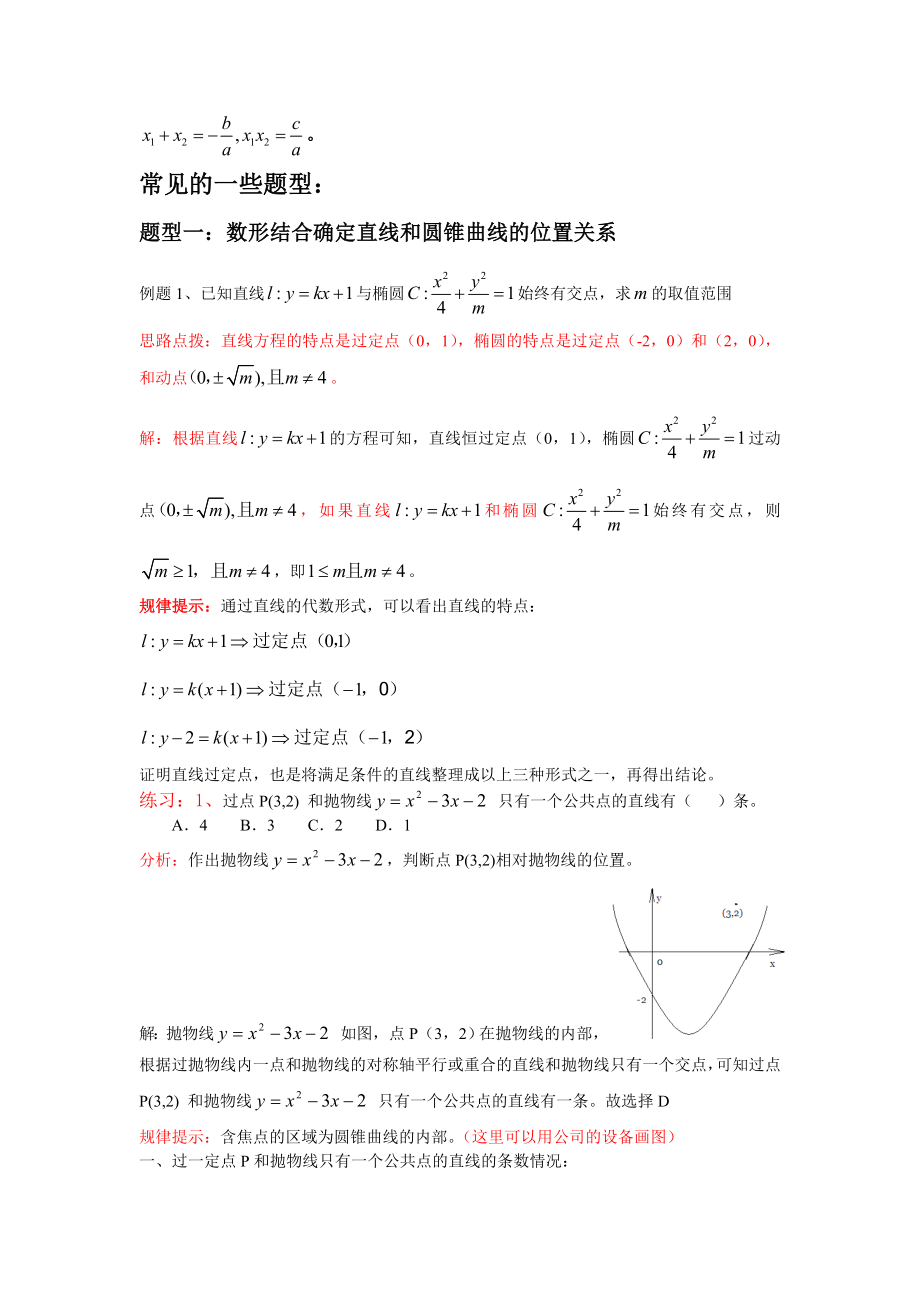 高考数学必考直线和圆锥曲线经典题型_含详解.doc_第2页