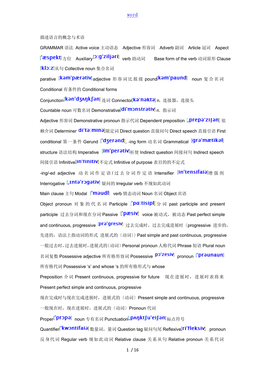 TKT模块123词汇表_第1页