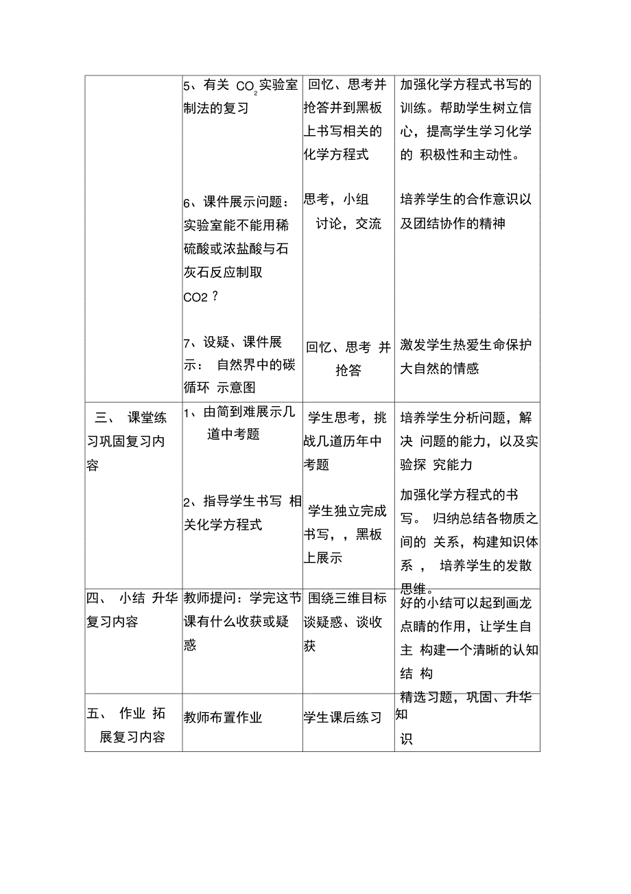 碳和碳的氧化物教学设计_第4页