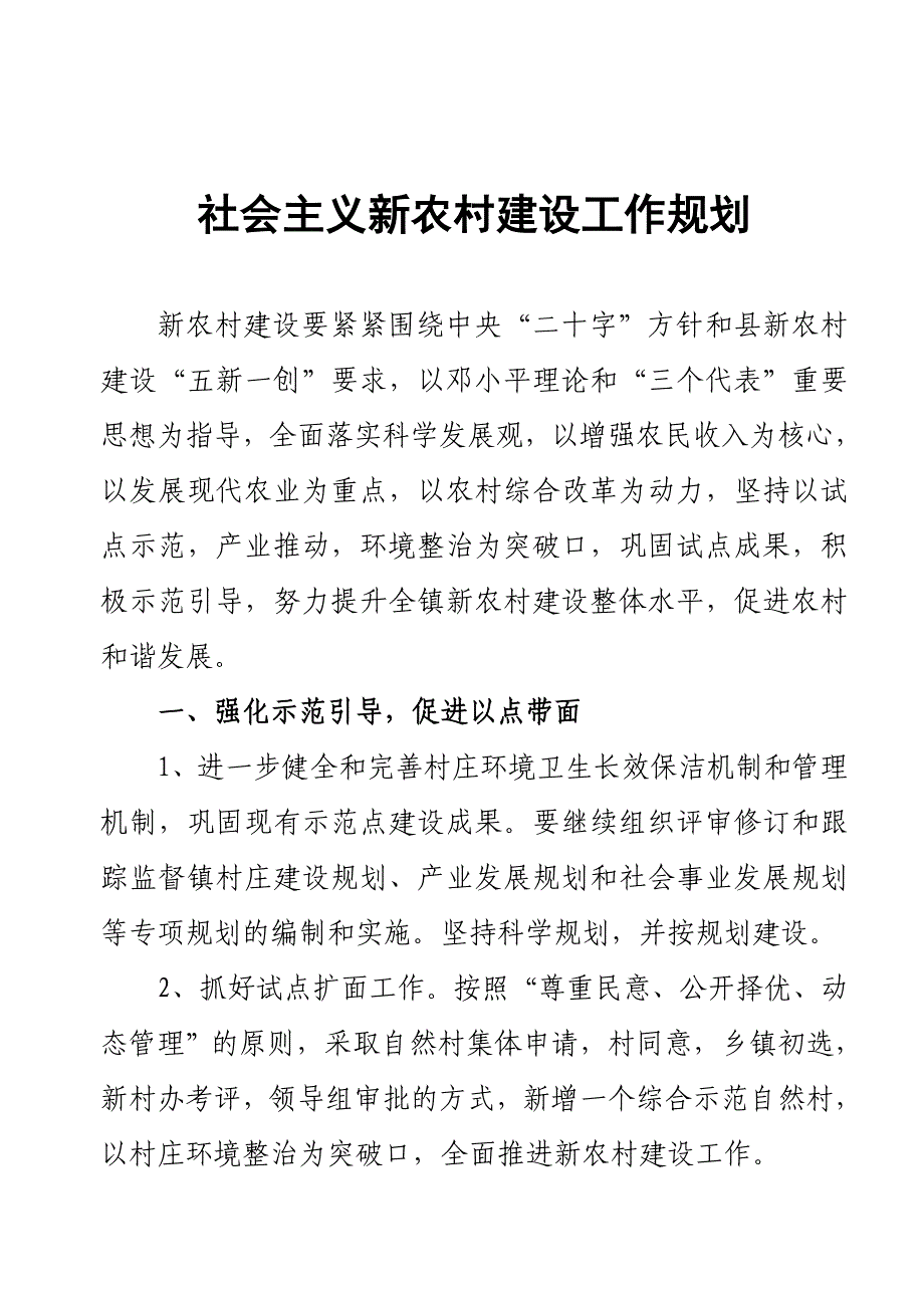 村级新农村建设规划例本.doc_第1页