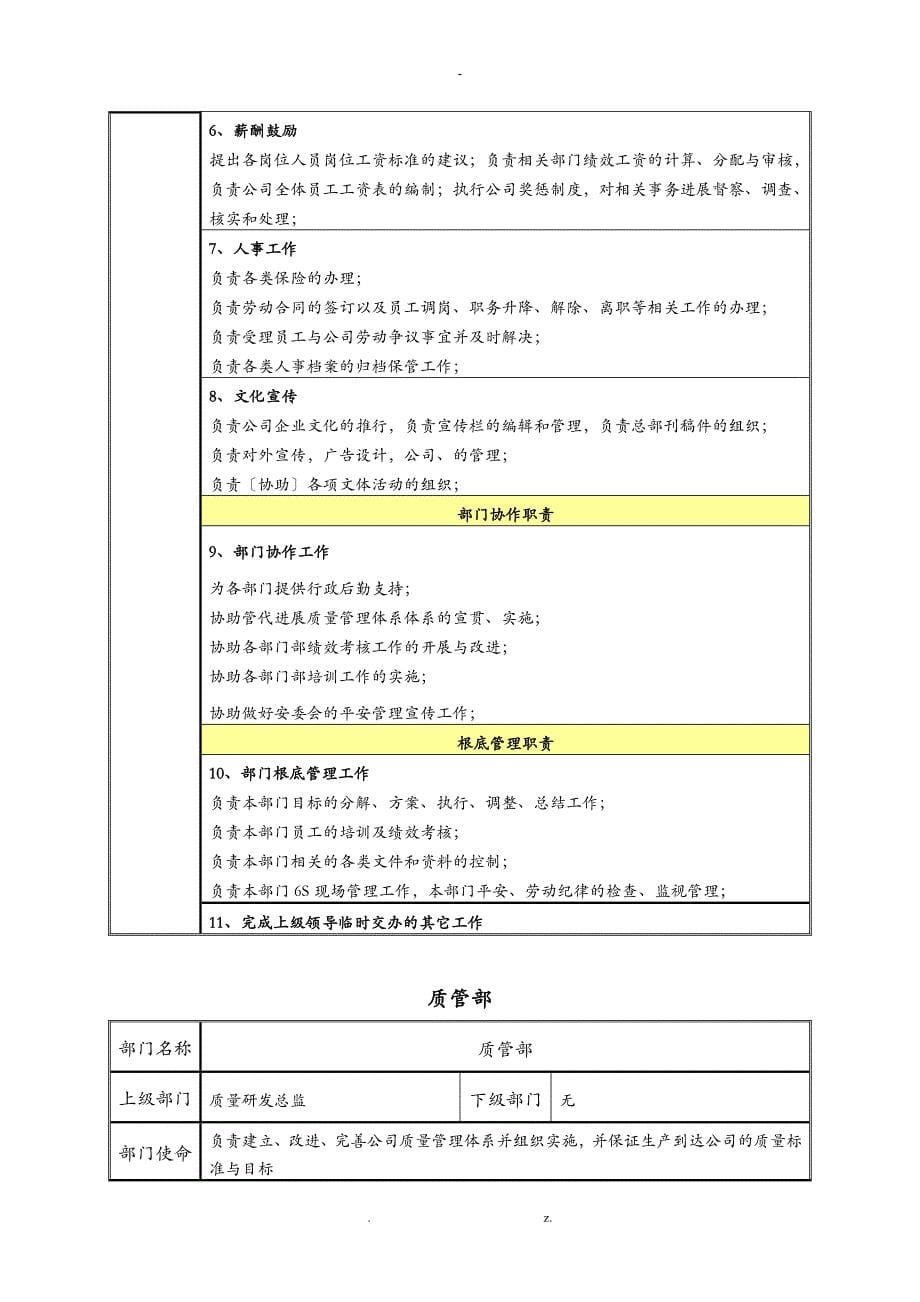 食品公司各部门职责_第5页